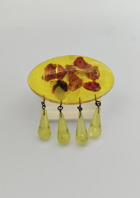 Vintage Baltic amber \ Bakelite brooch