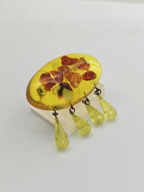 Vintage Baltic amber \ Bakelite brooch