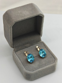 Vintage gold plated silver earrings with stones