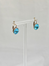 Vintage gold plated silver earrings with stones
