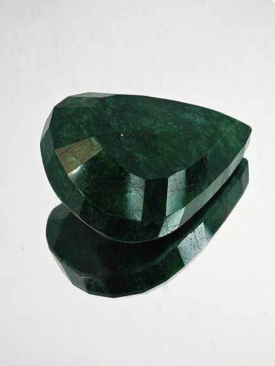 Emerald 264 ct pear, color enhanced