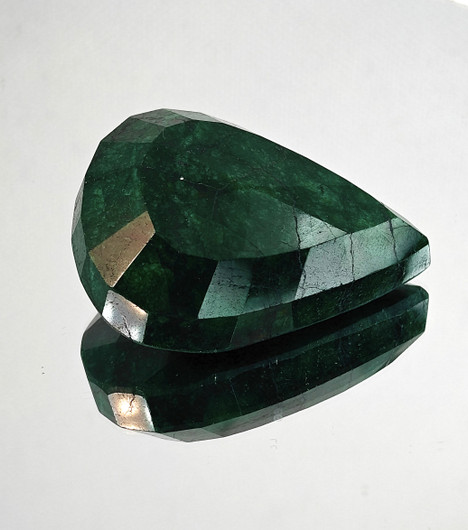 Emerald 264 ct pear, color enhanced