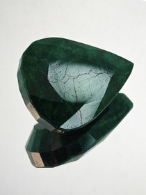Emerald 264 ct pear, color enhanced
