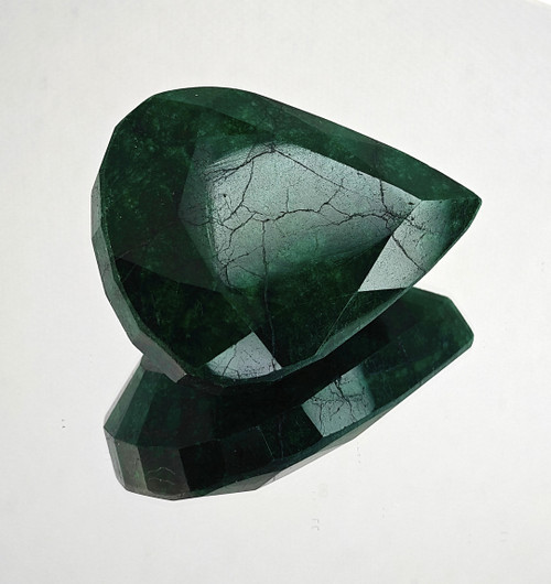 Emerald 264 ct pear, color enhanced