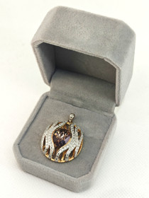 Vintage gold plated silver pendant with stones