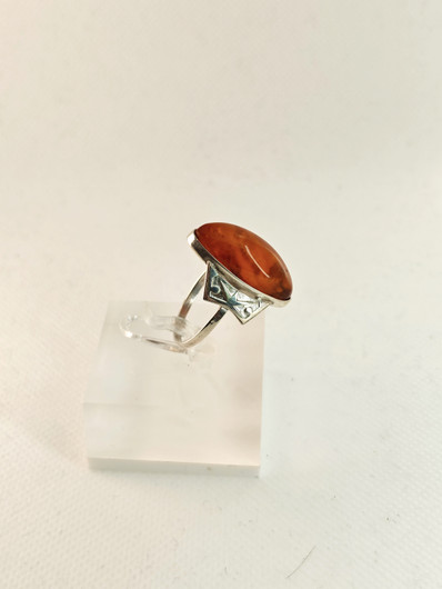 Vintage Baltic Amber silver ring