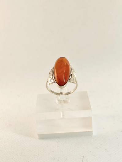 Vintage Baltic Amber silver ring