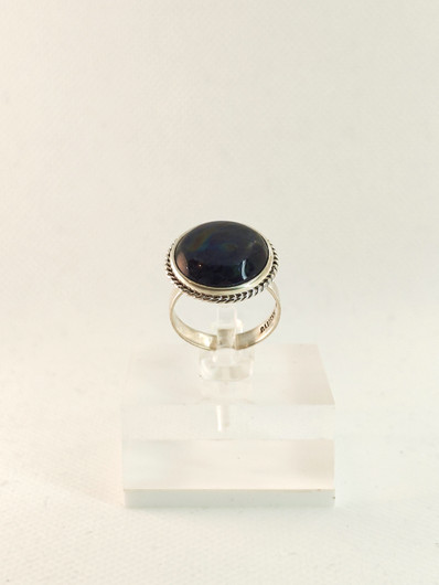 Vintage silver ring with spectrolite