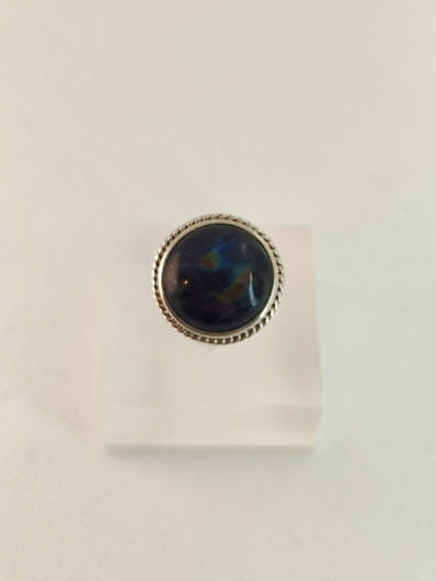 Vintage silver ring with spectrolite