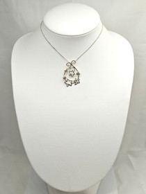 Vintage silver pendant with stones and chain