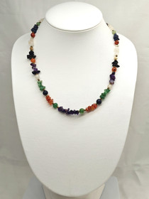 Vintage necklace with natural gemstones