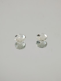 Prasioliitti pari 7 x 5 x 3 mm \ 2 x 0,9 ct ovaali shakkihionta