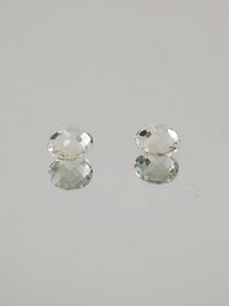 Prasioliitti pari 7 x 5 x 3 mm \ 2 x 0,9 ct ovaali shakkihionta