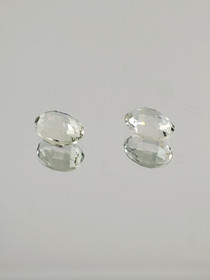 Prasioliitti pari 8 x 6 x 3 mm \ 2 x 1,05 ct ovaali shakkihionta