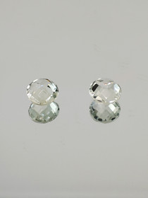 Prasioliitti pari 8 x 6 x 3 mm \ 2 x 1,05 ct ovaali shakkihionta