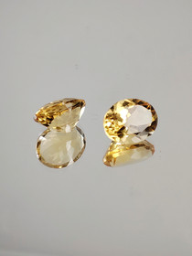 Citrine pair 9 x 8 - 7 x 5 mm \ 2 x 2,5 ct oval