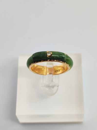 vintage  jade gold ring with diamond