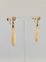 Antique / Vintage gold  diamond / pink coral earrings 
