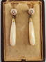 Antique / Vintage gold  diamond / pink coral earrings 