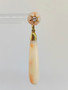 Antique / Vintage gold  diamond / pink coral earrings 