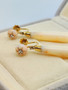 Antique / Vintage gold  diamond / pink coral earrings 