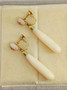 Antique / Vintage gold  diamond / pink coral earrings 