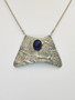 Vintage lapis lazuli silver necklace 