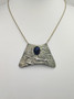 Vintage lapis lazuli silver necklace 