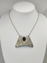 Vintage lapis lazuli silver necklace 