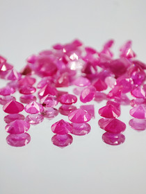 Ruby lot ( 3 x 2 - 1 mm \ 0,1 ct ) round