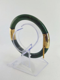 Vintage gold plated jade bracelet 