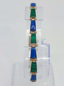 Vintage silver bracelet with gemstones
