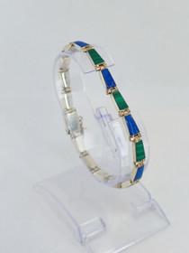 Vintage silver bracelet with gemstones