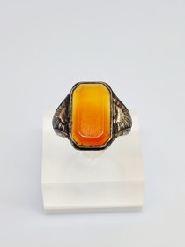 Vintage silver chalcedony ring