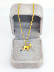 Vintage gold plated goat pendant with chain