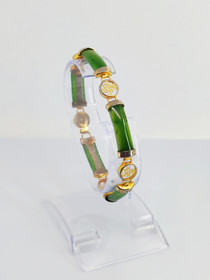 Vintage jade gold plated bracelet 
