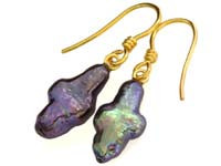 Vintge pearl cross gold earrings