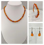Vintage Baltic Amber set of necklace, bracelet and earrings