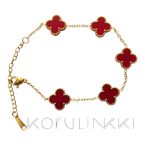 Neliapila rannekoru, punainen