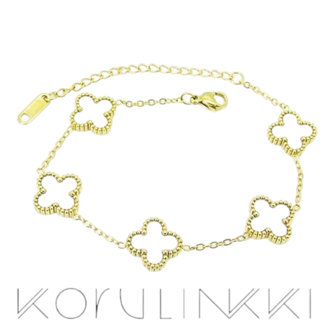 Neliapila rannekoru, valkoinen