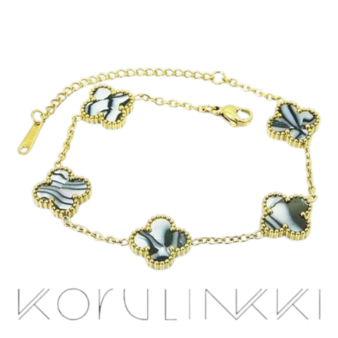 Neliapila rannekoru musta-valkoinen