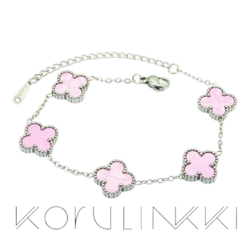 Neliapila rannekoru, vaaleanpunainen