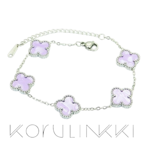 Neliapila rannekoru, vaalea lila