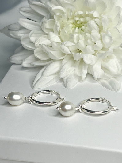 925 sterling hopea helmikorvakorut  