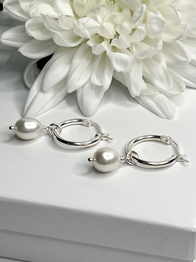 925 sterling hopea helmikorvakorut  