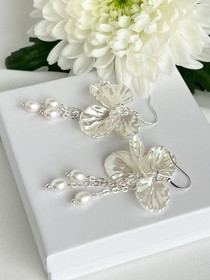 Daisy silver kukka korvakorut