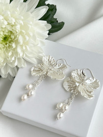 Daisy silver kukka korvakorut