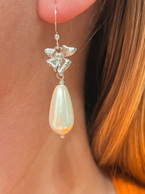 Silver Floral korvakorut