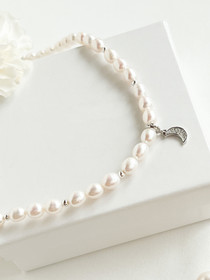 Freshwater pearl silver kaulakoru  