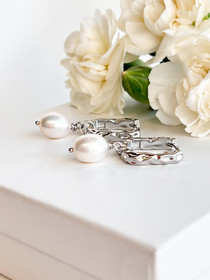 Ovaali silver hoop korvakorut